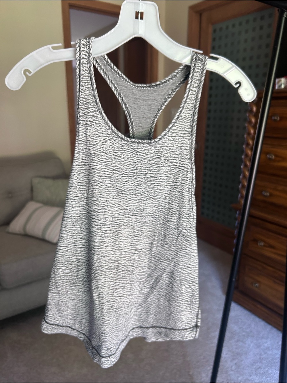 lululemon athletica Silver Textured Racerback Tank